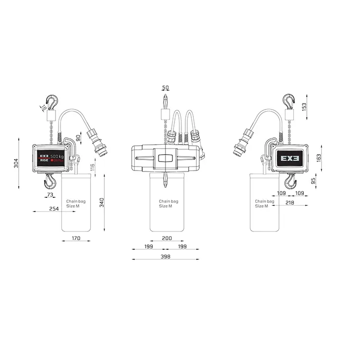 Litec Exe Rise Chain Hoist 500KG D8+ LV - Image 2